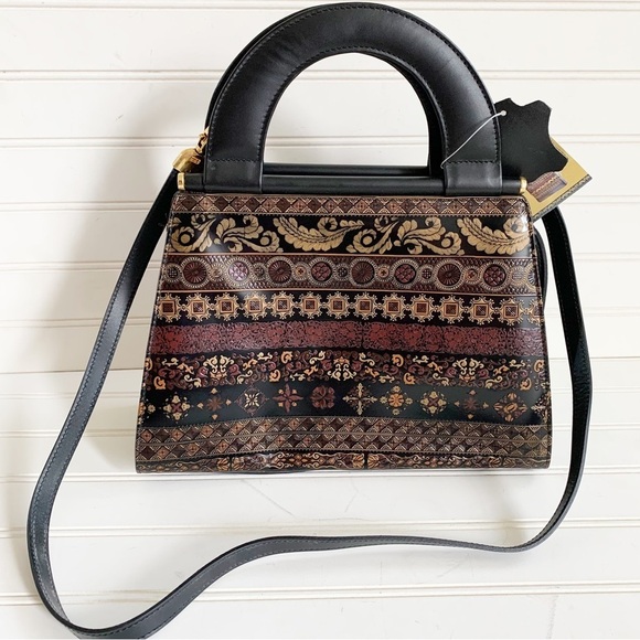 Caljia Handbags - NWT Calja Italian Genuine Leather Embossed Over the Shoulder Purse Handcrafted